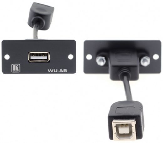 Kramer WP enkele inzet plaat USB-A (F) > USB-B (F) kabel
