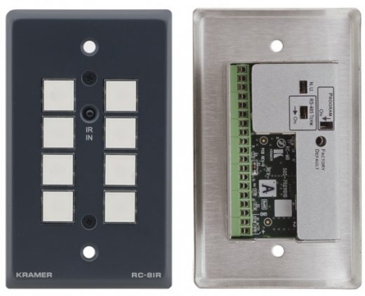 Kramer RC-8iR 8 knops programmeerbare RS-232/IR inbouw sturing grijs of wit NIET MEER LEVERBAAR