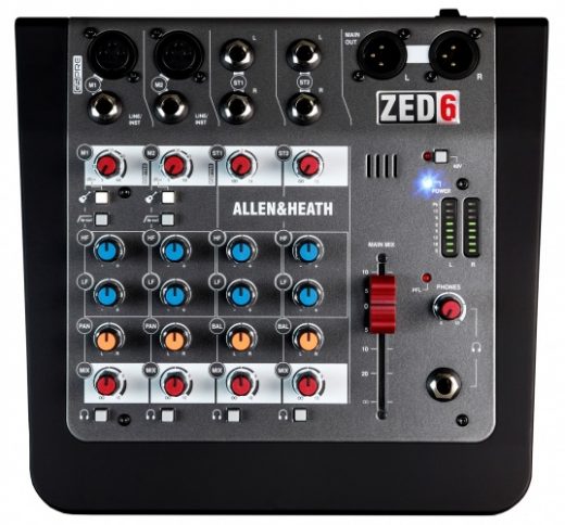 Allen & Heath ZED-6 2x mono & 2x stereo portable mixer