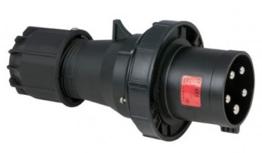 CEE 125A 400V 5p Plug Male Black, IP67