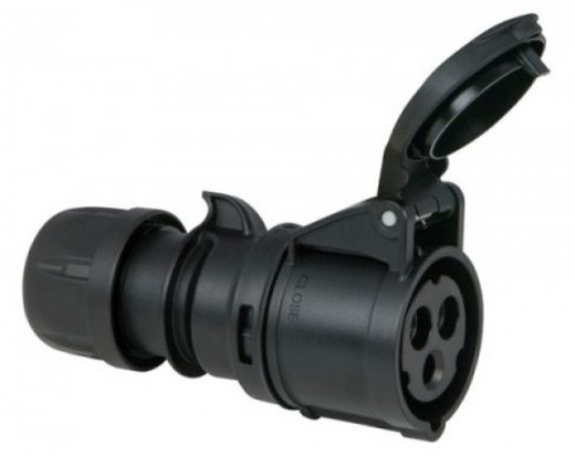 CEE 16A 240V 3p Plug Female Black, IP44