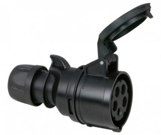 CEE 16A 400V 5p Plug Female Black, IP44