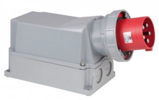 CEE 125A 400V 5p Wallmount Male Red, IP67