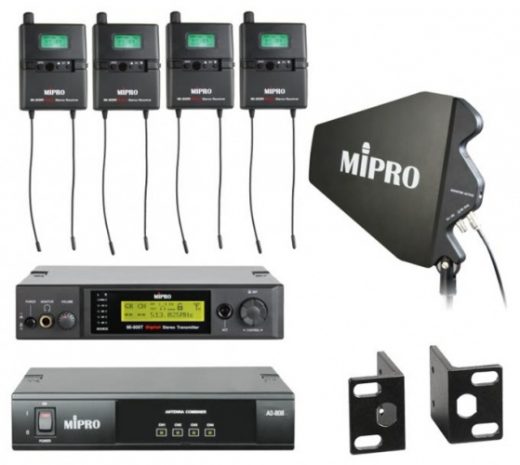 Mipro Digitale MI-909 in-ear monitor PRO set: 4x MI-909R 4x MI-909T 2x FB72 1x AD808 1x AT90TW