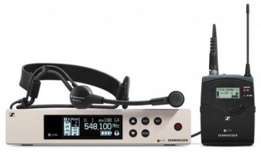 Sennheiser bodypack set EW 100 G4 met SK-100 G4 bodypack en ME-3 hoofdmicrofoon incl. rackmount NIET MEER LEVERBAAR ZIE EW-D SERIE