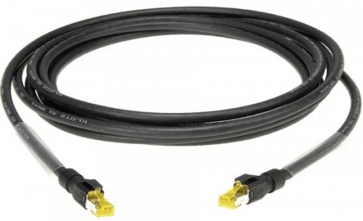 10m Ram Cat-6 PUR Audio/video kabel zwart