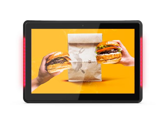 10" Touchscreen met 10 punts touch functie, bedraadde ethernet aansluiting met POE en LED ambilight inclusief Vesa muurbeugel