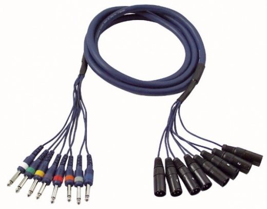 Studiosnake  8 Way XLR Male to Jack Mono 3m