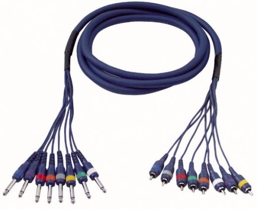 Studiosnake  8 Way Jack Mono to RCA Connector 6m