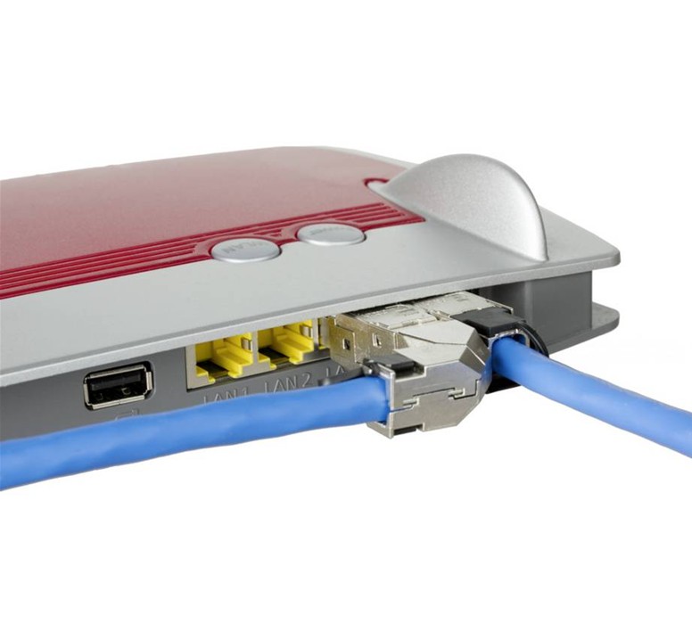 Metz haakse Cat 6A RJ-45 steker Gereedschaploos monteren