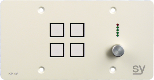 SY SY-KP4V-EW 4 knoppen toets paneel & draaiknop RGB Led's 4x RS-232/IR poort EU maat 2V wit