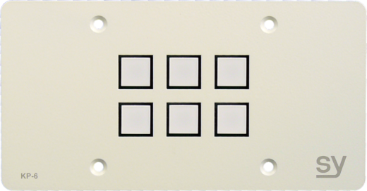 SY SY-KP6-EW 6 knoppen toets paneel RGB Led's 2x RS-232/IR poort EU maat 2V wit
