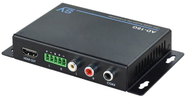 SY-AD-18G 4K 18 Gbps HDMI 2.0 Stereo audio De-embedder met HDMI Repeater & coaxiaal S/PDIF