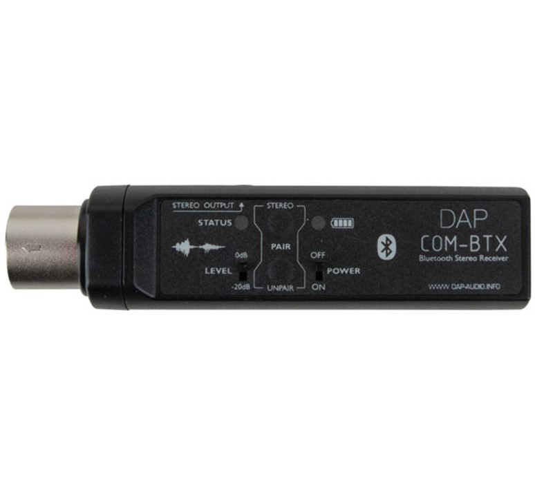DAP COM BTX BT 5.0 audio ontvanger stereo mono master slave XLR type ontvanger