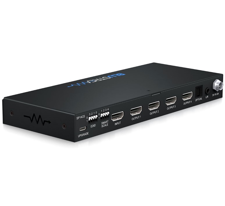 Blustream_SP14-CS_1in-4uit_4K_UHD_HDMI_distributie_versterker_met_Smart_Scaling_en_audio_uitgang_5 BLUESP14CS
